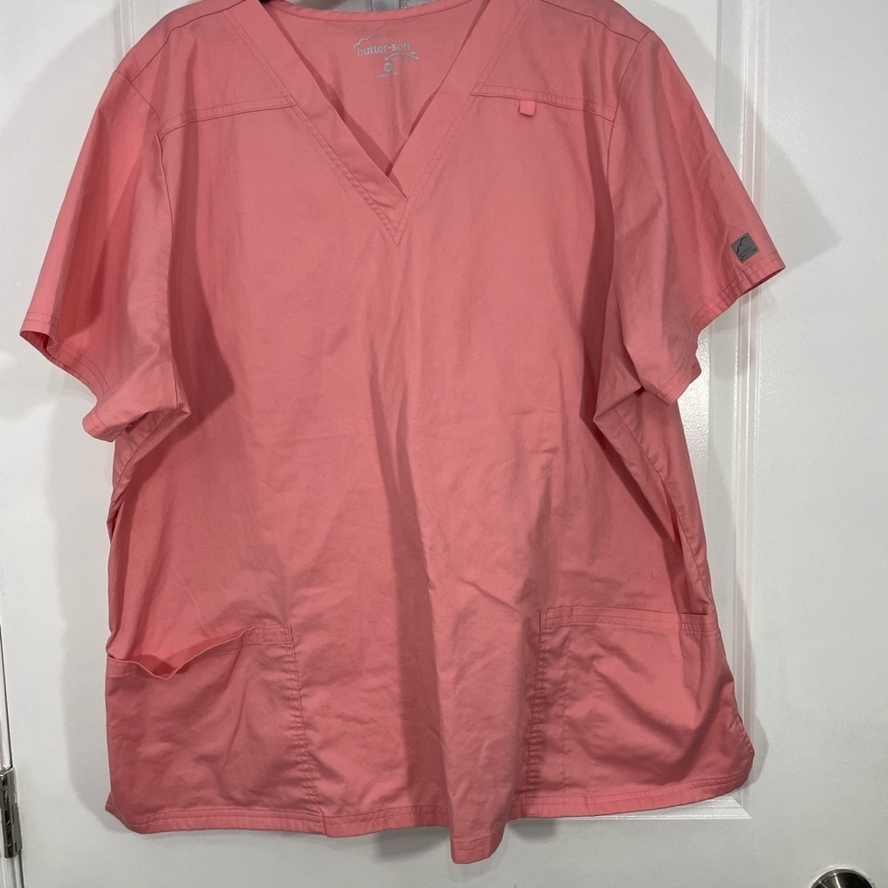 Butter Soft Women's Pink V-Neck Top Size 3X CB-109